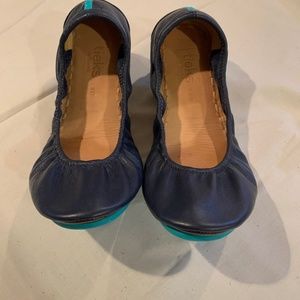 Tieks navy blue soft leather ballet flats size 10